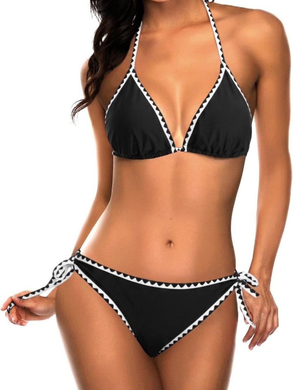 Stylish Triangle Bikini Set with Tie Side, Perfect for Summer Beach Days